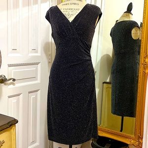 Ralph Lauren black sparkled dress.  Shoulder padding and fully lined.